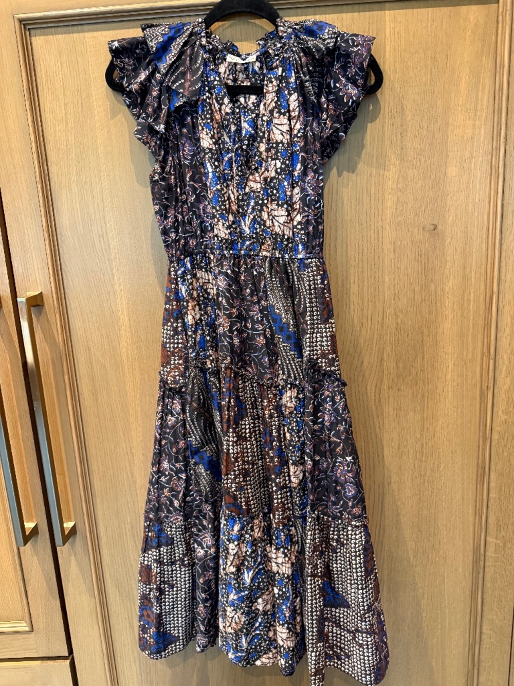 Ulla Johnson Asis Dress Indigo Batik Print Size 2